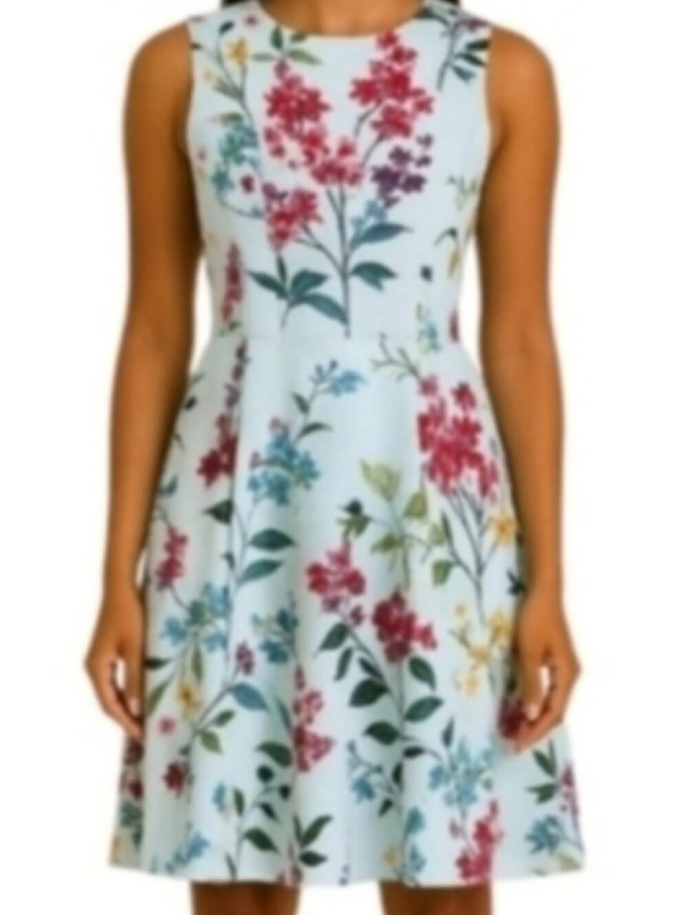 Tommy Hilfiger Blue Floral Sleeveless Red Fit Flare Purple Dress Swing 2